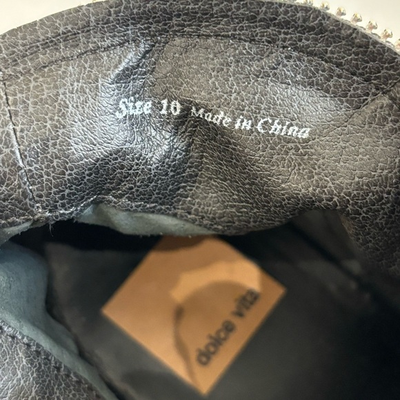 DOLCE VITA Sz 10 Sutton Suede Booties Double Zipper Almond Toe Low Stacked Heel - Picture 10 of 10